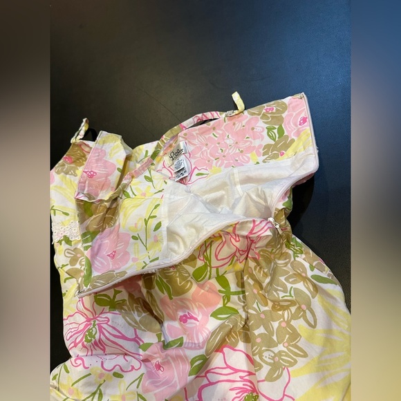 LILLY PULITZER Girls Size 16 Pink Green Floral Sundress - Picture 10 of 11